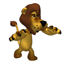 Gif animé lion marche